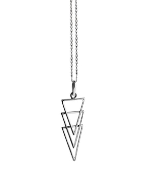 Collar Triangular Cometa Dije Triangulos De Plata