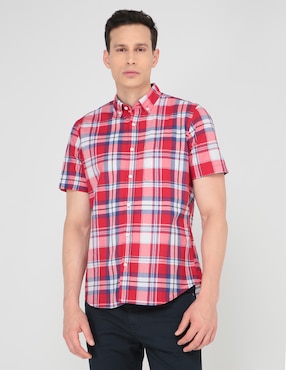 Camisa Casual Scappino De Algodón Manga Corta Para Hombre