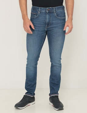 Jeans Straight Tommy Hilfiger Deslavado Para Hombre