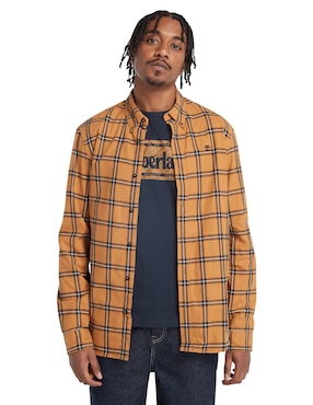 Camisa casual Timberland de algodón manga larga para hombre