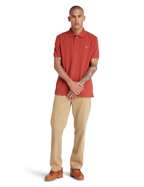 Camisa casual Timberland de algodón manga corta para hombre