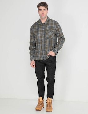 Camisa casual Timberland de algodón manga larga para hombre