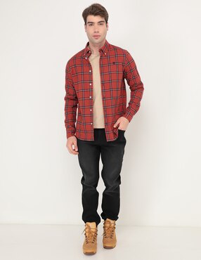 Camisa casual Timberland de algodón manga larga para hombre