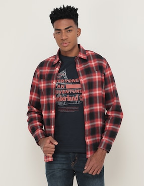 Camisa casual Timberland de algodón manga larga para hombre
