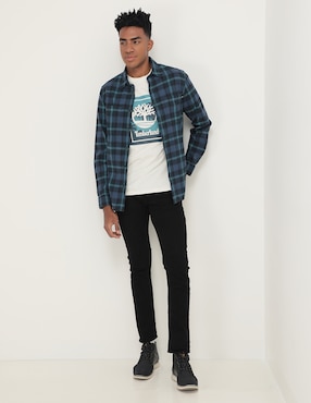 Camisa casual Timberland de algodón manga larga para hombre