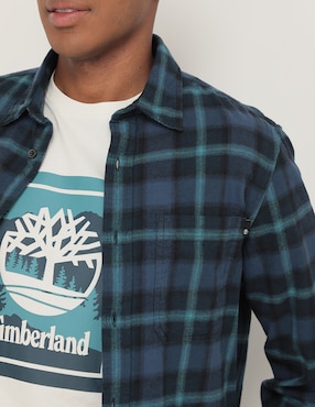 Camisa casual Timberland de algodón manga larga para hombre