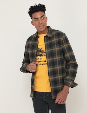Camisa casual Timberland de algodón manga larga para hombre