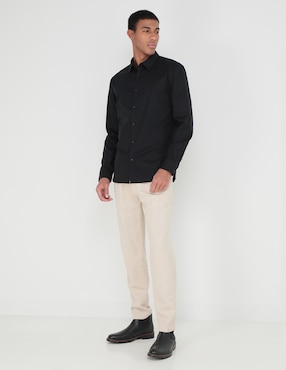 Camisa casual Calvin Klein de algodón manga larga para hombre