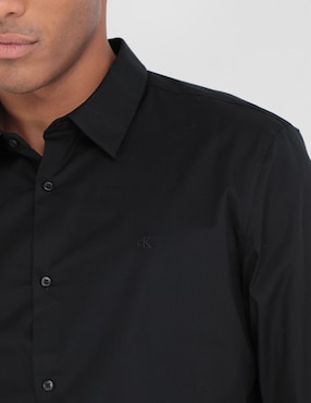 Camisa casual Calvin Klein de algodón manga larga para hombre