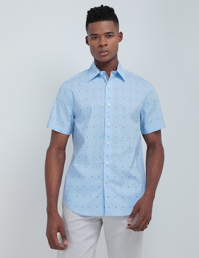 Camisa Casual Nautica De Algodón Manga Corta Para Hombre