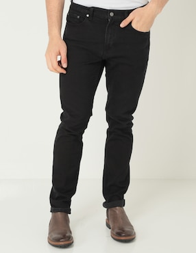 Jeans Straight Scappino Lavado Obscuro Para Hombre