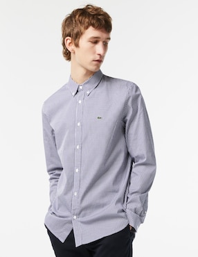 Camisa Casual Lacoste De Algodón Manga Larga Para Hombre