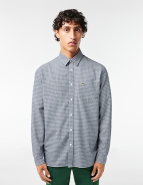 Camisa Casual Lacoste De Algodón Manga Larga Para Hombre