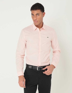 Camisa Casual Lacoste De Algodón Manga Larga Para Hombre