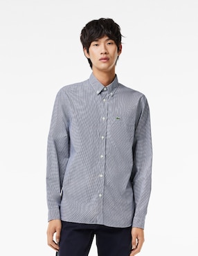 Camisa Casual Lacoste De Algodón Manga Larga Para Hombre