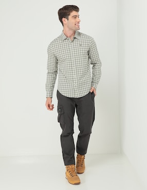 Camisa casual Timberland de algodón manga larga para hombre