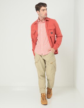 Camisa casual Timberland de algodón manga larga para hombre