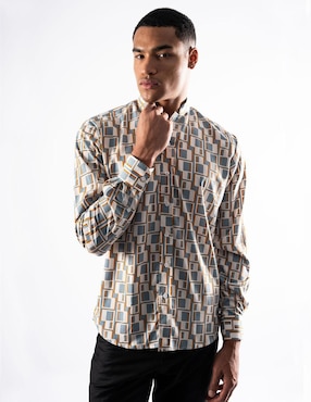 Camisa casual Rcano manga larga para hombre