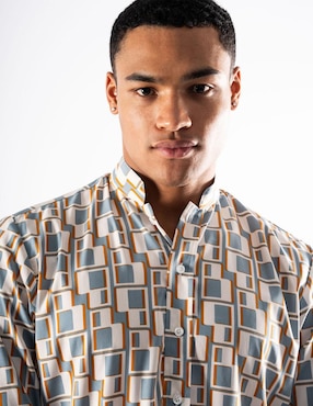 Camisa casual Rcano manga larga para hombre