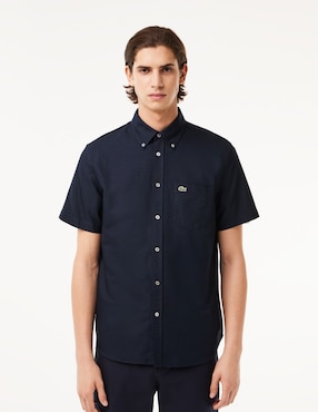 Camisa Casual Lacoste De Algodón Manga Corta Para Hombre