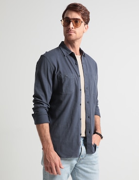 Camisa Casual Faherty De Algodón Manga Larga Para Hombre