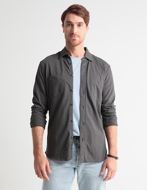 Camisa Casual Faherty De Algodón Manga Larga Para Hombre