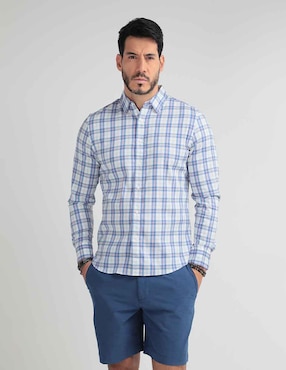 Camisa Casual Faherty De Algodón Manga Larga Para Hombre