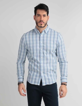 Camisa De Vestir Faherty De Algodón Manga Larga Para Hombre