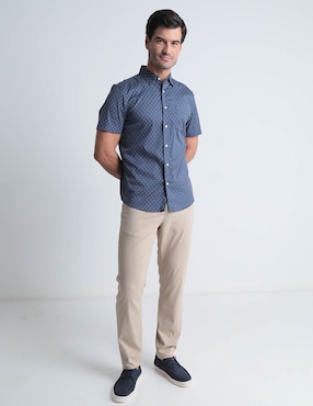 Camisa casual Faherty de algodón manga corta para hombre