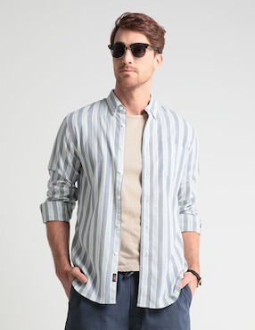 Camisa De Vestir Faherty De Algodón Manga Larga Para Hombre