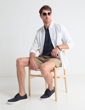 Camisa casual Faherty de algodón manga larga para hombre
