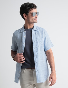 Camisa Casual Faherty De Algodón Manga Corta Para Hombre