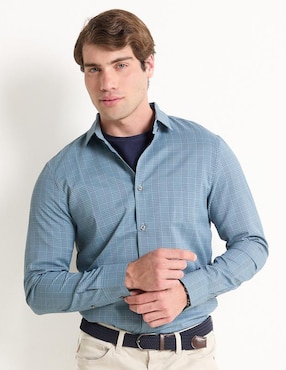 Camisa Casual Perry Ellis Manga Larga Para Hombre