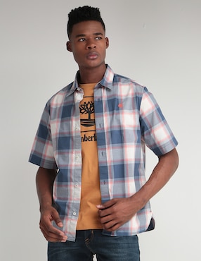 Camisa casual Timberland de algodón manga corta para hombre