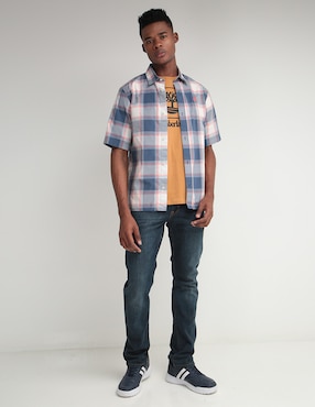 Camisa casual Timberland de algodón manga corta para hombre