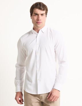 Camisa Casual Perry Ellis Manga Larga Para Hombre