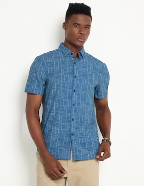 Camisa Casual Perry Ellis Manga Corta Para Hombre