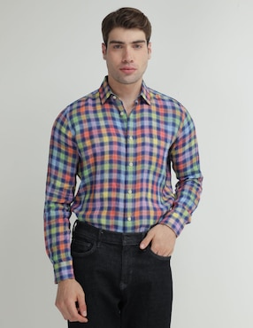 Camisa Casual Scappino De Manga Larga Para Hombre