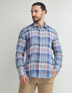 Camisa Casual Scappino De Manga Larga Para Hombre