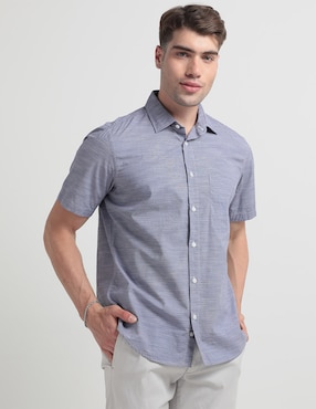 Camisa Casual Scappino De Algodón Manga Corta Para Hombre