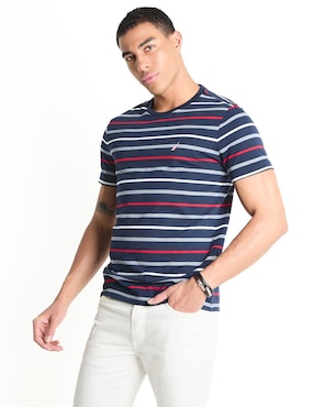 Playera Nautica Cuello Redondo Para Hombre