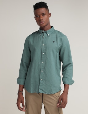 Camisa casual Timberland de algodón manga larga para hombre
