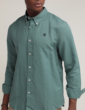 Camisa casual Timberland de algodón manga larga para hombre
