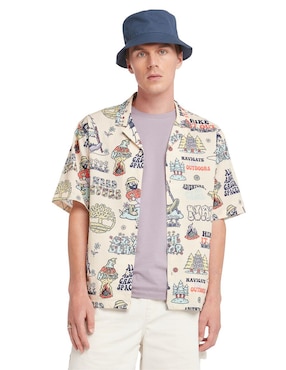 Camisa casual Timberland de algodón manga corta para hombre