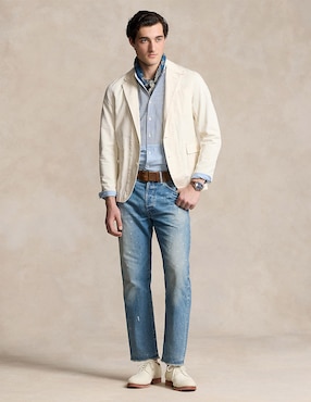 Jeans straight Polo Ralph Lauren lavado bleach para hombre