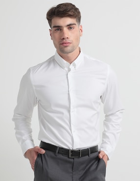 Camisa De Vestir Calvin Klein De Algodón Manga Larga Para Hombre