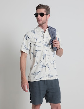 Camisa Casual Faherty De Algodón Manga Corta Para Hombre