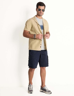 Camisa casual Faherty de algodón manga corta para hombre