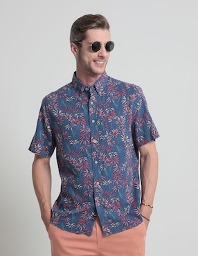 Camisa Casual Faherty De Algodón Manga Corta Para Hombre