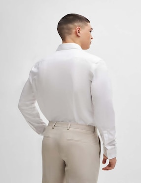 Camisa business casual HUGO de algodón manga larga para hombre